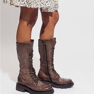 New! A.S.98 Liddie Mid-calf Combat Moto Boot Size 41 (9.5-10) Rock Leather
